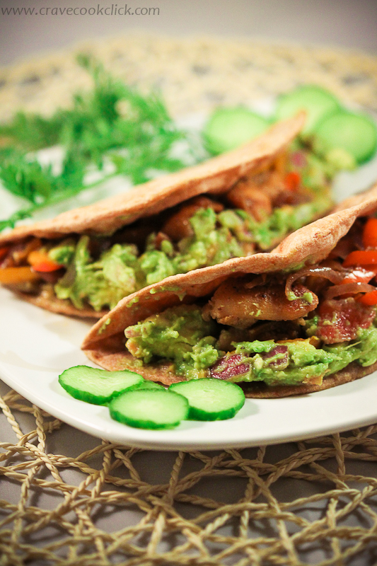 15 Whole Wheat Tortilla with Grilled chicken & Guacamole Recipe