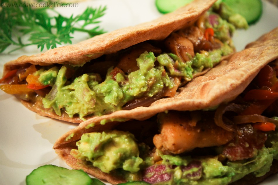 20 950x633 Whole Wheat Tortilla with Grilled chicken & Guacamole Recipe