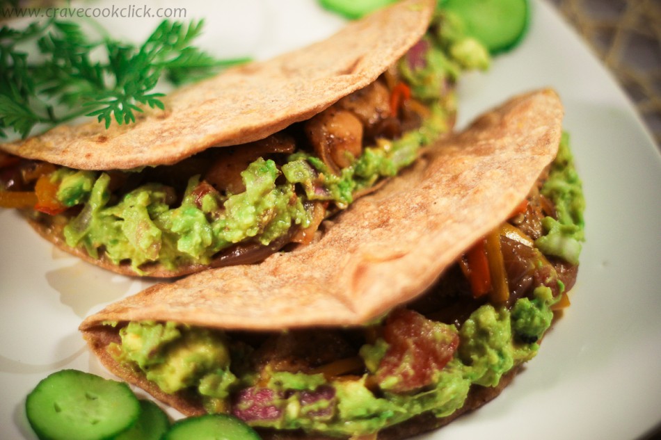 21 950x633 Whole Wheat Tortilla with Grilled chicken & Guacamole Recipe