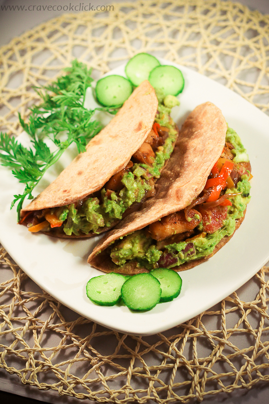 23 Whole Wheat Tortilla with Grilled chicken & Guacamole Recipe