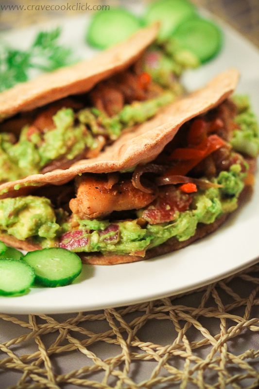 4 Whole Wheat Tortilla with Grilled chicken & Guacamole Recipe