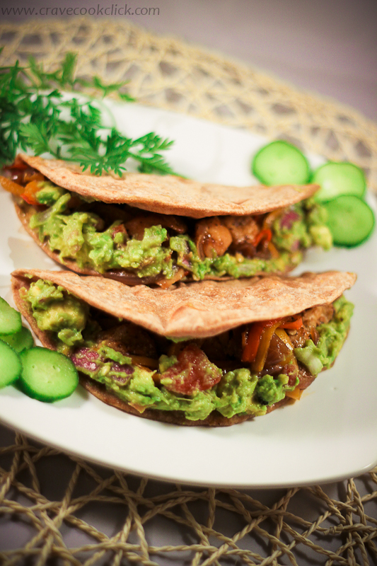 6 Whole Wheat Tortilla with Grilled chicken & Guacamole Recipe