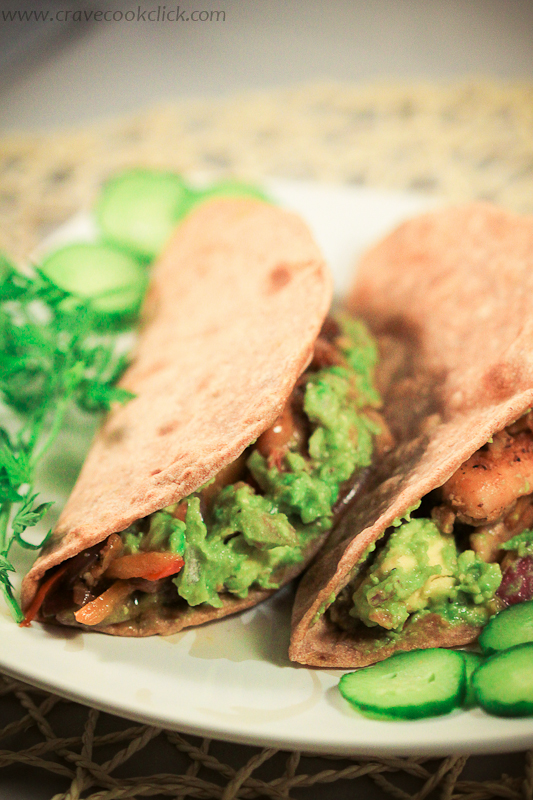 8 Whole Wheat Tortilla with Grilled chicken & Guacamole Recipe