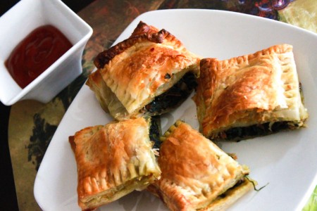 Spinach Mushroom & Cheese Puff Pastry Recipe