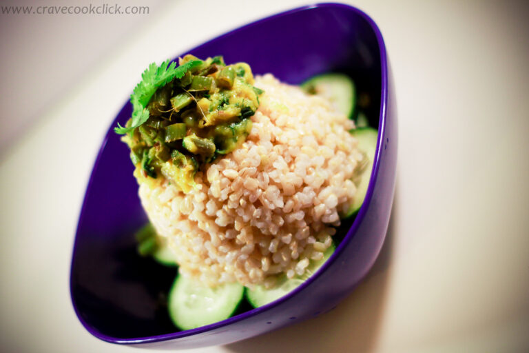 Brown Rice with French Beans and Fenugreek Vegetable Recipe