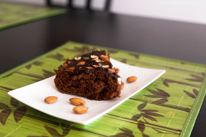 Eggless Instant Chocolate Almond Cake Recipe