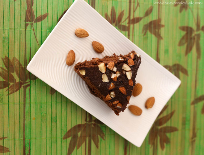 Eggless Instant Chocolate Almond Cake Recipe