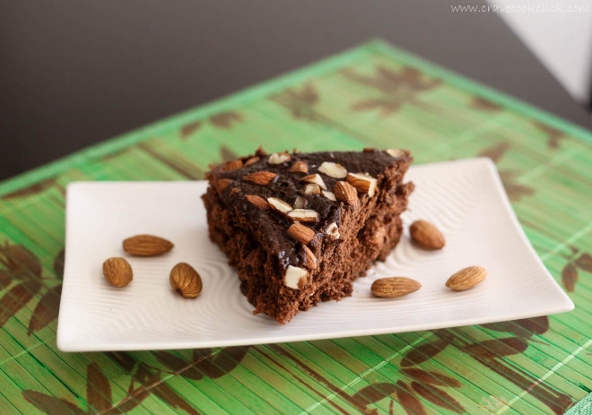 Eggless Instant Chocolate Almond Cake Recipe