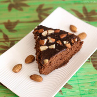 Eggless Instant Chocolate Almond Cake Recipe