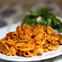 Whole Wheat Pasta in Red Sauce & Mushroom Recipe