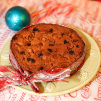 Christmas Almond Cranberry Brandy Cake