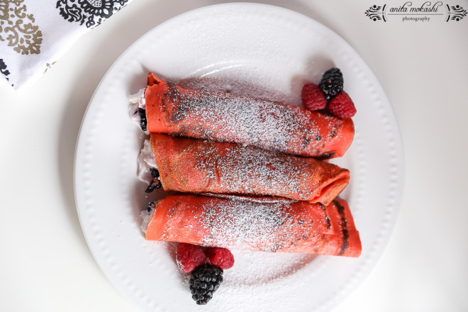 Kahlua Crepes with Ricotta Cheese and Berries Filling Recipe/How to make crepes