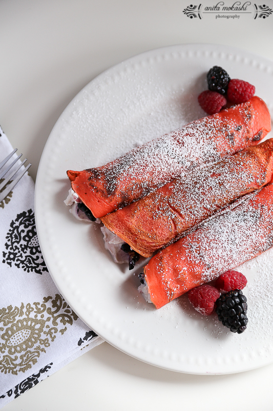 Kahlua Crepes with Ricotta Cheese and Berries Filling Recipe/How to make crepes