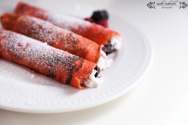 Kahlua Crepes with Ricotta Cheese and Berries Filling Recipe/How to make crepes