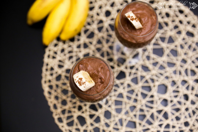 Eggless Chocolate Banana Mousse Recipe/How to make eggless chocolate mousse