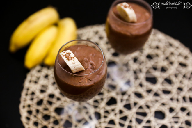 Eggless Chocolate Banana Mousse Recipe/How to make eggless chocolate mousse