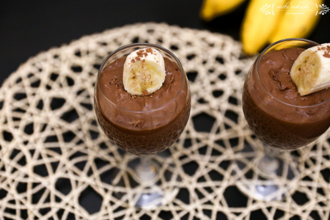 Eggless Chocolate Banana Mousse Recipe/How to make eggless chocolate mousse