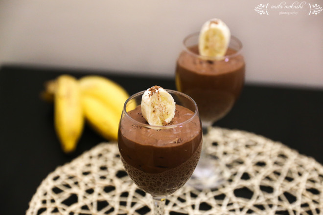 Eggless Chocolate Banana Mousse Recipe/How to make eggless chocolate mousse