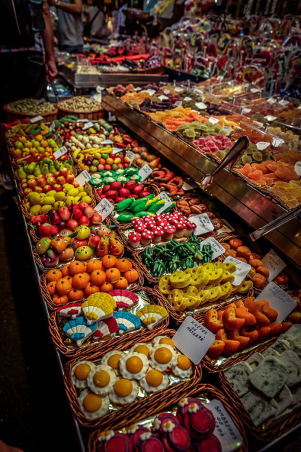 The Mercat de Sant Josep de la Boqueria, la Rambla, Barcelona, Spain