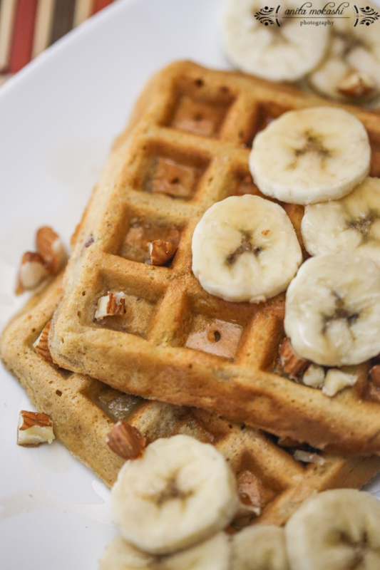 Whole Wheat Banana Almond Waffles Recipe