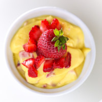 Yo Mango Berry Recipe:  Instant Strawberry Mango Frozen Yoghurt