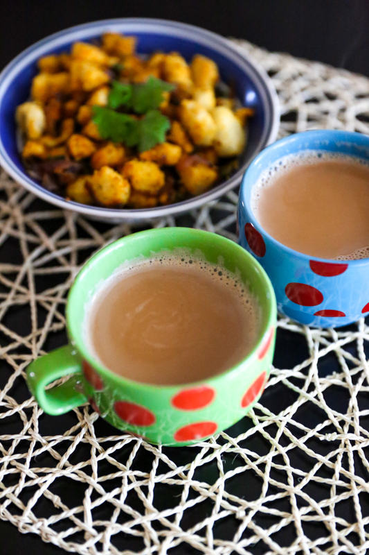 Adrak Elaichi Chai with Bread Upma Recipe