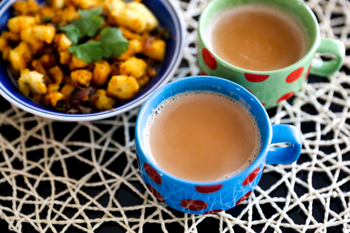 Adrak Elaichi Chai with Bread Upma Recipe