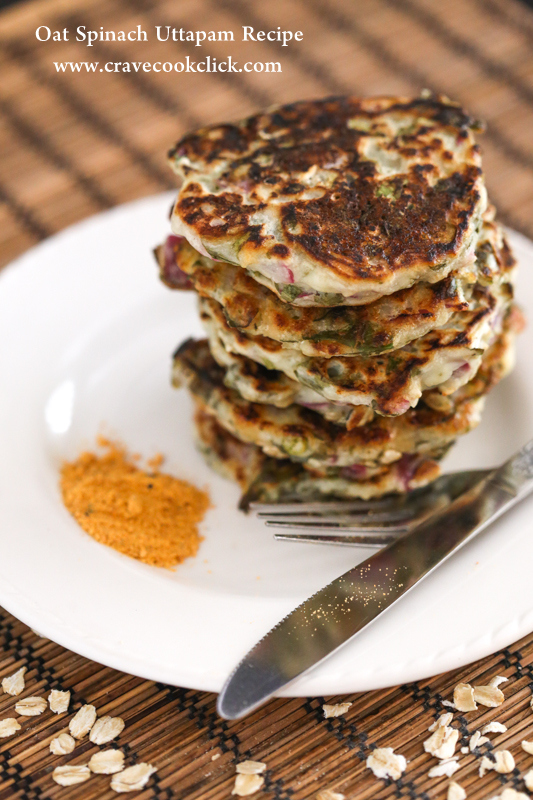 Oat Spinach Uttapam Recipe