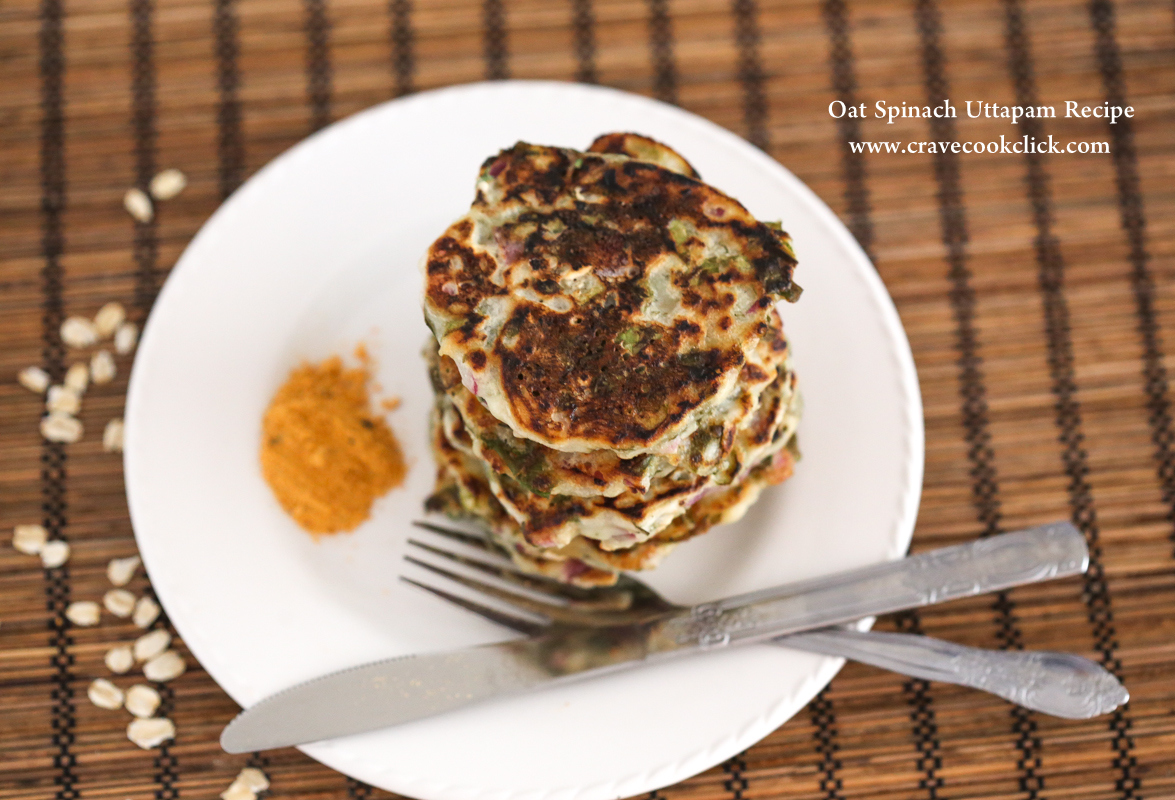 Oat Spinach Uttapam Recipe