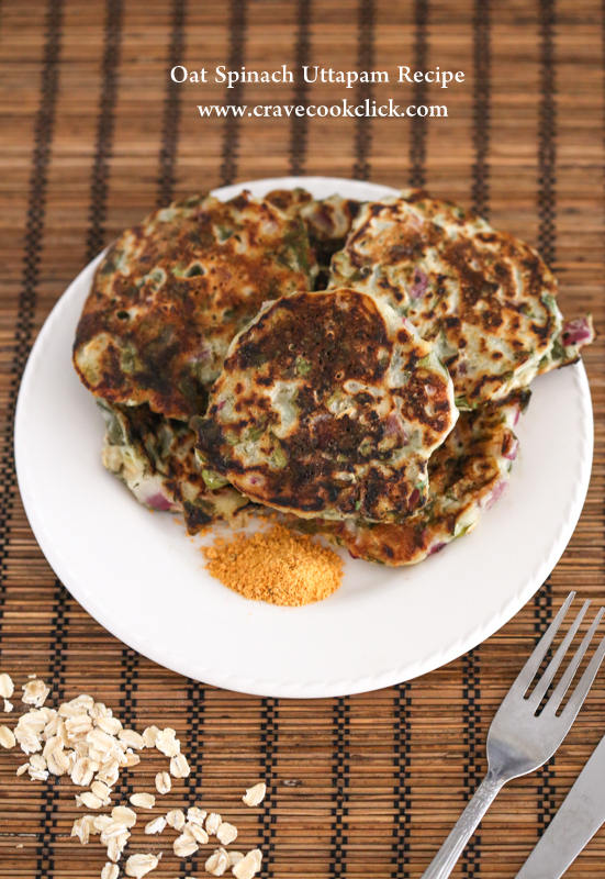 Oat Spinach Uttapam Recipe