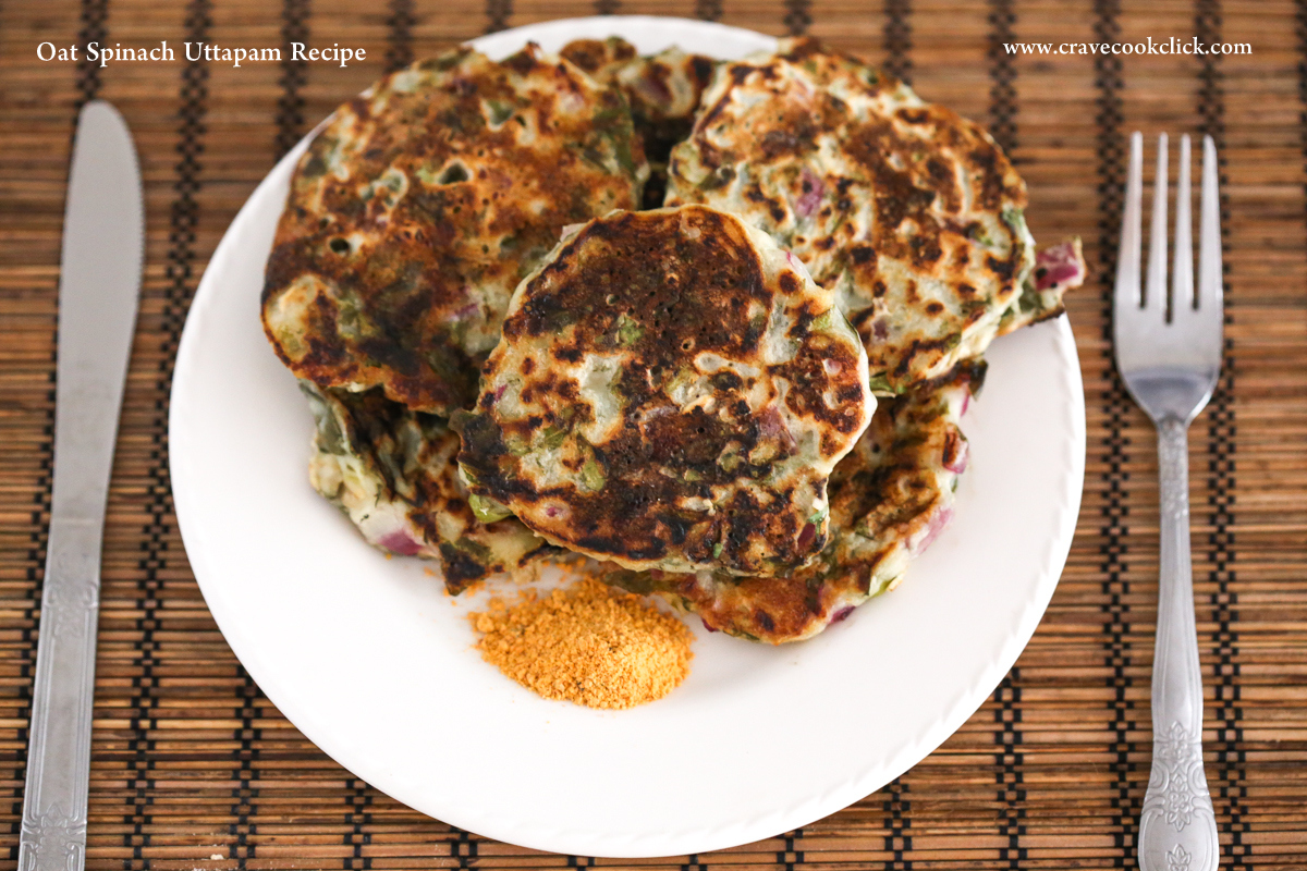 Oat Spinach Uttapam Recipe