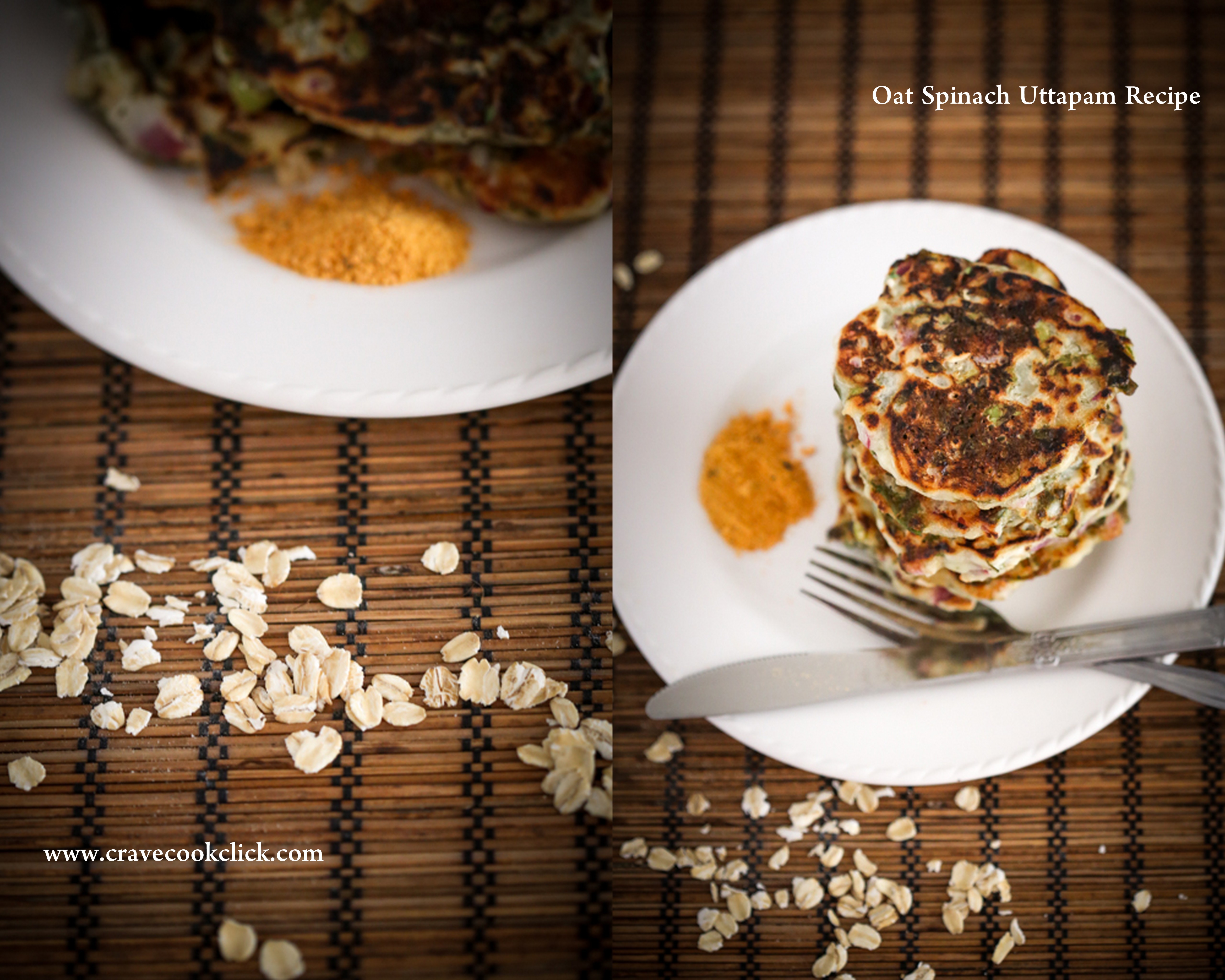 Oat Spinach Uttapam Recipe