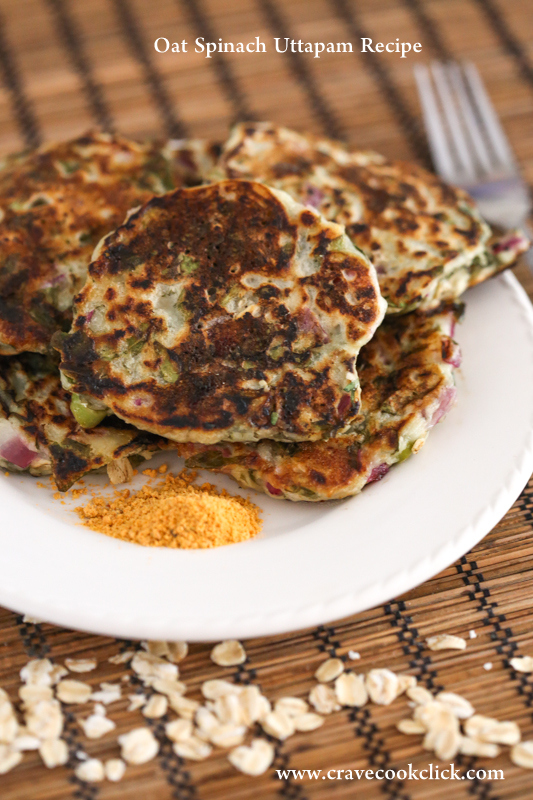 Oat Spinach Uttapam Recipe