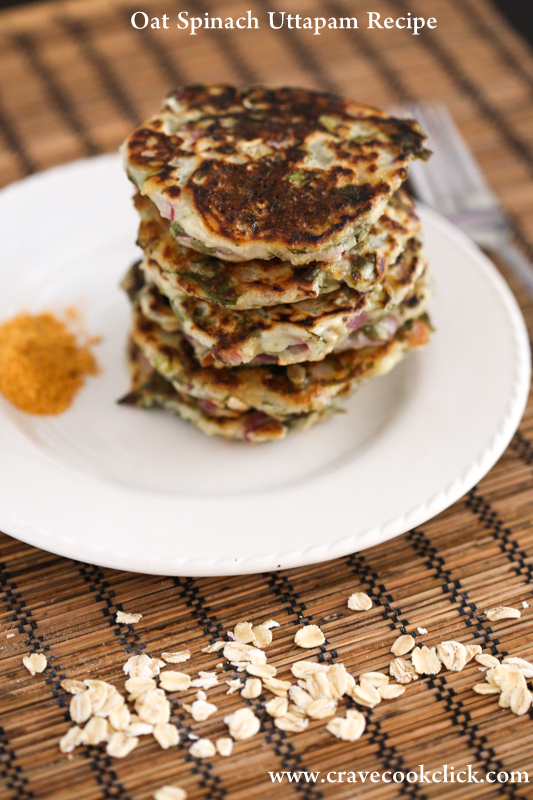 Oat Spinach Uttapam Recipe