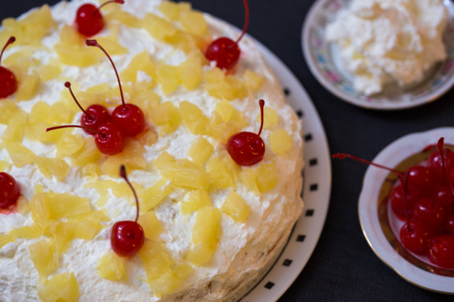 Baked a old bakery style pineapple pastry cake with a touch of modern  decor🍍🍒🌼🥀 #pineapple #cherry #birthday #cake #birthdaycake… | Instagram